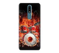 Skull Drum Fire Rock Case Cover For Nokia 2.4