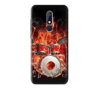 Skull Drum Fire Rock Case Cover For Nokia 5.1, Nokia 5 2018