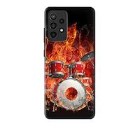 Skull Drum Fire Rock Case Cover For Samsung Galaxy A52, Galaxy A52 5G