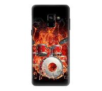 Skull Drum Fire Rock Case Cover For Samsung Galaxy A8 (2018)