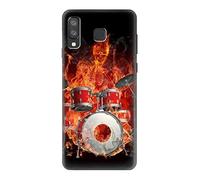 Skull Drum Fire Rock Case Cover For Samsung Galaxy A8 Star, A9 Star