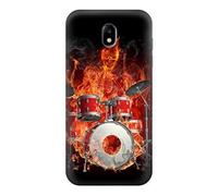 Skull Drum Fire Rock Case Cover For Samsung Galaxy J5 (2017) EU Version