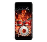 Skull Drum Fire Rock Case Cover For Samsung Galaxy S10