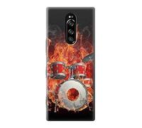 Skull Drum Fire Rock Case Cover For Sony Xperia 1