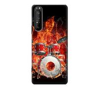 Skull Drum Fire Rock Case Cover For Sony Xperia 1 II