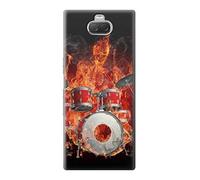 Skull Drum Fire Rock Case Cover For Sony Xperia 10