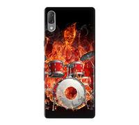 Skull Drum Fire Rock Case Cover For Sony Xperia L3