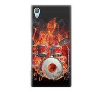 Skull Drum Fire Rock Case Cover For Sony Xperia XA1 Plus