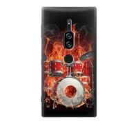 Skull Drum Fire Rock Case Cover For Sony Xperia XZ2 Premium