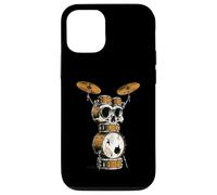 Skull Drum Set Rock Music Drummer Heavy Metal Vintage Graphi Case for iPhone 12/12 Pro