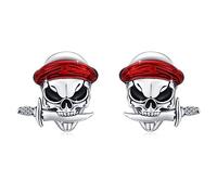 Skull Earrings 925 Sterling Silver Skeleton Earrings Gothic Skull Earrings Skull Crossbone Stud Earrings Skull Jewellery Gifts for Men Women