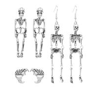 Skull Earrings Halloween Jewelry Gothic Earrings Spooky Scary Skeletons Cool Earrings Punk earrings, Titanium, No Gemstone