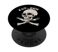Skull Eat Capitalists Anti Capitalist Anarchistic Sarcastic PopSockets Adhesive PopGrip