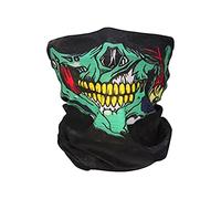 Skull Face Cover, Breathable Skulls Face Protectors, Half Cover Skeleton Shield, Black Seamless Skull Balaclava for Motorcycle Bike Hiking Ski Halloween