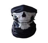 Skull Face Cover, Breathable Skulls Face Protectors, Half Cover Skeleton Shield, Black Seamless Skull Balaclava for Motorcycle Bike Hiking Ski Halloween