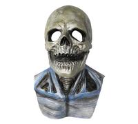 Skull Face Cover - Latex Masque - Horror Fun Face Cover, The Latest Skeleton Biochemical Mask for Halloween Skull Mask,3D Skull Masks with Moving Jaw Adult Full face,Scary Skeleton Headgear (A)