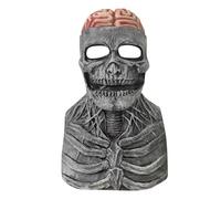 Skull Face Cover - Latex Masque - Horror Fun Face Cover, The Latest Skeleton Biochemical Mask for Halloween Skull Mask,3D Skull Masks with Moving Jaw Adult Full face,Scary Skeleton Headgear (B)