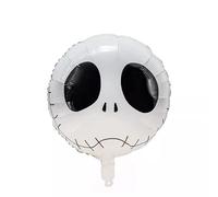 Skull Face Round Halloween Foil Balloon, 45cm (2 pack)