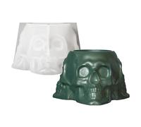 Skull Face Silicone Holder Molds for Pencil Cup Flower Planter Epoxy Resin Gypsum Food Grade Silicone Skull Molds