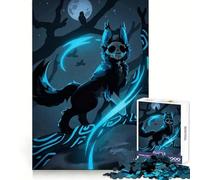 Skull-faced Wolf on A Glowing Branch Jigsaw Puzzle 1000 Piece for Teenagers Clear Logic Toy Easy Leisure Perfect Cut Birthday Gift 50x75cm