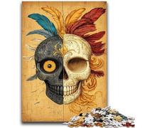 Skull Feathers Jigsaw Puzzles for Adults Teenagers Jigsaws Puzzle,Help The Brain Exercise Addictive Toys to Cultivate Patience Parent-child Interaction (50x75cm)