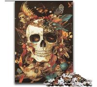Skull Feathers Jigsaw Puzzles for Teenagers, Toys Educational Games Stress Relieving Unique Birthday And Gifts (70x100cm)