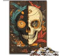 Skull Feathers JigsawPuzzle 1000 Pieces for Adults, for Age 14+ Home Art Decor Family Games Christmas Birthday Gifts (26x38cm)