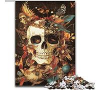 Skull Feathers Jigsaws Puzzles 1000 Pieces for Teenagers Gifts, Educational Games Home Decoration Birthday Present, Gifts, Wall Art (26x38cm)