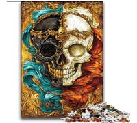 Skull Feathers Jigsaws Puzzles 2000 Pieces for Adults Gifts, Educational Games DIY Toys with Matching Poster And Trivia Sheet for Age 14+ (70x100cm)