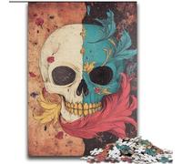 Skull Feathers Puzzles for Adults Teens 2000 Pieces, Learning Educational Toys Family Games with Matching Poster And Trivia Sheet (70x100cm)