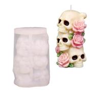 Skull Figurine Silicone Molds Easy Demold Multipurpose Silicone for Epoxy Resin Soap Making Halloween Elastomer Cast