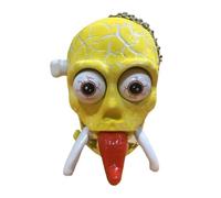 Skull Figurines Funny Halloween Wind Up Tongue Out Prank Toys