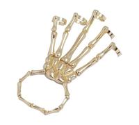 Skull Fingers Metal Skeleton Bracelet Halloween Goth Ghost Claw for Women Men Rock Hand Chain Halloween Costume Accessory