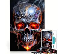 Skull Fire And Metal 1000 Pieces Jigsaw Puzzles for Adults Think Smart Toy Quiet Fun Accurate Cut 38x52cm