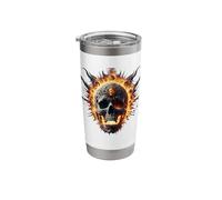 Skull Fire Skull Goth Gothic Horror Rockwear Epic Stainless Steel Insulated Tumbler