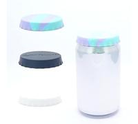 SKULL FISH Soda/Beverage/Beer Saver Can Lids, Silicone Can Stopper Covers with No Spill - Fits standard Soda/Beverage/Beer cans (3 Pack, Black/White/Camouflage Green) (SF210815)