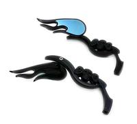 Skull Flame Rear View Rearview Side Mirror Cruiser Chopper Custom Street Bike Cafe Racer (Black)
