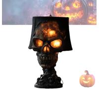 Skull Flame Table Lamp,Halloween 3D Skull Light Night Light,Lava Stone Gothic Horror Style Skull Night Lamp,Skull Night Light Lamp for Halloween Decoration Party Horror Atmosphere Parties