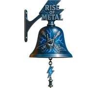 Skull & Flames Heavy Metal Door Bell, Skull Guitar Flame Doorbell MetalMusic Rock DoorbellOutdoor Hanging Decoration Indoor MetalMusic Decorative Doorbell MetalMusic Lover Gift (#B)