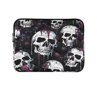 Skull Flower Laptop Sleeve Bag for 13-13.3Inch, Waterproof Shockproof Laptop Quilting Case, Slim Lightweight Design for Work-L