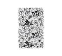 Skull Flower Leaf Black White Decorative Blank Wall Plate, 4.53 x 2.76 Inches, PC Switch Plates for Unused Switches
