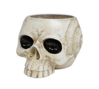 Skull Flower Pot, Resin Garden Succulent Planter, Retro Human Skeleton Head Vase, Easy to Clean, Candy Bowl, Halloween Cranium Decoration for Indoor and Succulent Plants