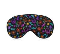Skull Flower Print Sleep Mask Soft Eye Mask Eye Cover Eyeshade Blindfold with Adjustable Strap