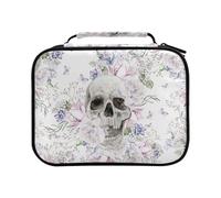 Skull Flower Retro Colored Pencil Bag Large Capacity Pencil Case for Colouring Pencils Pen Bag Marker Organizer