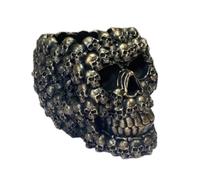 Skull Flowerpot, Cool Skull Planter, Skull Vase Halloween Skull Figurines Halloween Ornaments Statue Crafts Skull Planters for Indoor Plants Skeleton Statue Ornament(Color:Black Gold#)