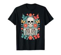Skull Flowers and Butterflies Harmony T-Shirt