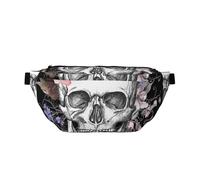 Skull Flowers Day of The Dead Sling Chest Bag Crossbody Shoulder Bag Travel Bags Waistpack Casual Cycling Hiking for Men Women