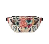Skull Flowers Day of The Dead Sports Chest Bag for Men and Women, Bumbag Travel Chest Rig for Running, Hiking, Cycling, Workouts