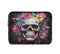 Skull Flowers Laptop Sleeve Bag for 13-13.3Inch, Waterproof Shockproof Laptop Quilting Case, Slim Lightweight Design for Work-L