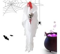 Skull Ghost - 33.46x13.39 Inches Spooky Gothic Ghost Decor Bones, Halloween Tree Ornaments | For Home Party Yard Garden Porch Door Window Interior Outdoor